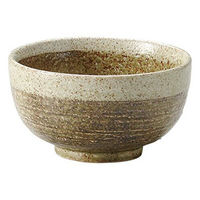 金正陶器 フチ粉引 4.1ロクロ目丼 28-338-208-wa51 1セット(6個)（直送品）