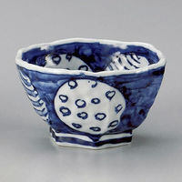 金正陶器 染付丸紋六角5.0丼 28-339-018-yu 1個（直送品）