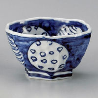 金正陶器 染付丸紋六角4.5丼 28-339-028-yu 1セット(3個)（直送品）