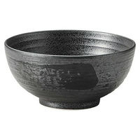 金正陶器 黒御影 外黒刷毛砂目 5.8丸丼 28-338-028-wa51 1セット(3個)（直送品）