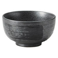 金正陶器 黒御影 外黒刷毛4.1ロクロ目丼 28-338-058-wa51 1セット(6個)（直送品）