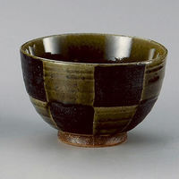 金正陶器 織部市松夏目5.0丼 28-339-158-yu 1個（直送品）