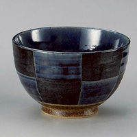 金正陶器 藍市松夏目5.0丼 28-339-208-yu 1個（直送品）