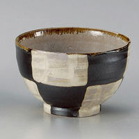 金正陶器 市松黒夏目5.0丼 28-339-218-yu 1個（直送品）