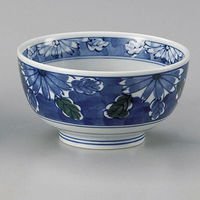 金正陶器 二色だみ菊5.0京丼 28-342-208-yo 1セット(6個)（直送品）