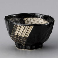 金正陶器 黒織部六角4.5丼 28-344-018-yu 1セット(3個)（直送品）
