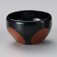 金正陶器 黒柚子赤丸紋中鉢 28-348-048-o 1セット(3個)（直送品）