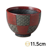 金正陶器 赤市松青海波姫丼 大 28-352-118-te 1セット(3個)（直送品）