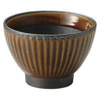 金正陶器 アメ釉ソギ姫丼 28-353-028-mi 1セット(3個)（直送品）