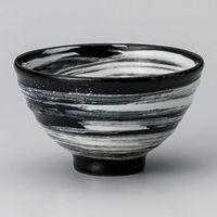 金正陶器 黒釉刷毛目飯碗 28-364-168-ha 1セット(6個)（直送品）