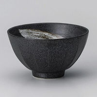 金正陶器 黒備前白刷毛ソギ飯碗 28-365-048-i 1セット(6個)（直送品）