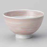 金正陶器 赤千筋飯碗中 28-366-648-ro 1セット(3個)（直送品）