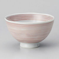 金正陶器 赤千筋飯碗小 28-366-658-ro 1セット(3個)（直送品）