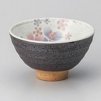 金正陶器 粉引舞桜飯碗(紫 28-367-468-ha 1セット(6個)（直送品）