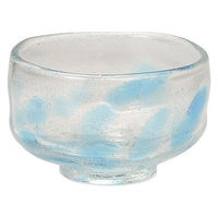 金正陶器 吹ガラス 抹茶&小鉢 ライトブルー 28-392-068-waC 1セット(3個)（直送品）