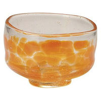 金正陶器 吹ガラス 抹茶&小鉢 オレンジ 28-392-078-waC 1セット(3個)（直送品）