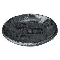 金正陶器 黒市松 4.0丸皿 28-430-018-ro 1セット(6個)（直送品）