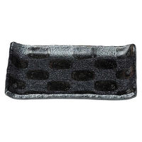 金正陶器 黒市松 7.0長角皿 28-430-188-ro 1セット(6個)（直送品）