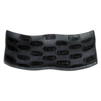 金正陶器 黒市松 9.0四つ足皿 28-430-158-ro 1個（直送品）