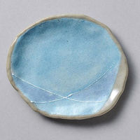 金正陶器 ブルー色十草タタラ コーヒー皿 (皿のみ) 28-609-308-ka 1セット(6個)（直送品）