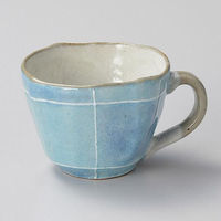 金正陶器 ブルー色十草タタラ コーヒー碗 (碗のみ) 28-609-298-ka 1セット(3個)（直送品）