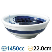 金正陶器 大玉渕呉須刷毛7.3丼 軽量土 28-678-068-ho 1個（直送品）