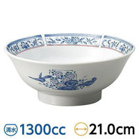 金正陶器 藍花鳥6.8高台丼 28-678-198-i 1セット(3個)（直送品）