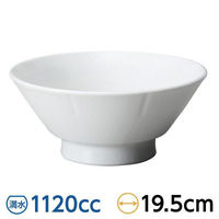 金正陶器 白磁6.5 切立高台丼 28-681-068-ho 1セット(3個)（直送品）