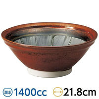 金正陶器 赤釉 7.0スリ鉢丼 28-681-228-ta 1セット(3個)（直送品）