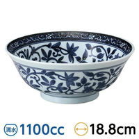 金正陶器 藍唐草めん丼 28-683-298-ki 1セット(6個)（直送品）