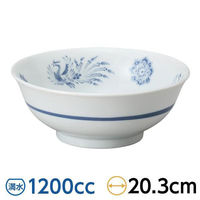金正陶器 染付 鳳凰 ラーメン丼 28-683-048-ho 1セット(6個)（直送品）