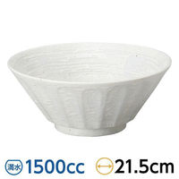 金正陶器 白粉引 しのぎ6.8ラーメン丼 28-682-208-tu 1セット(6個)（直送品）