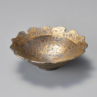 金正陶器 ブロンズ金彩葉型小鉢 31-04810-101 1セット(3個)（直送品）