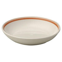 金正陶器 カントリーサイド ソーバーオレンジ 22.5cmパスタボウル 54-10725012 1セット(3個)（直送品）