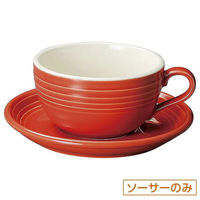 金正陶器 オービット ローズレッド ラテソーサー 皿のみ 54-12640057 1セット(6個)（直送品）