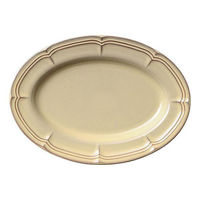 金正陶器 ラフィネ シナモンベージュ 25cmオーバルプラター 54-15922048 1個（直送品）