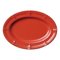 金正陶器 ラフィネ ヴィンテージレッド 25cmオーバルプラター 54-15944048 1個（直送品）