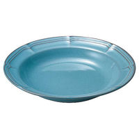 金正陶器 ラフィネ アンティークブルー 25.5cmパスタボウル 54-15987010 1個（直送品）