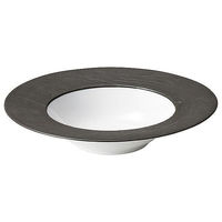 金正陶器 グラヴェール シャルボン 26.5cmディープスープボウル リムブラック 54-18037523 1個（直送品）