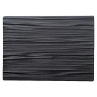 金正陶器 ジャパニーズモダン マットブラック 28cm線紋平長角皿 54-19530037 1個（直送品）