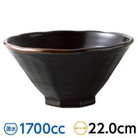金正陶器 柚子黒天目 八角 7.0丼 59-048-A503 1セット(3個)（直送品）