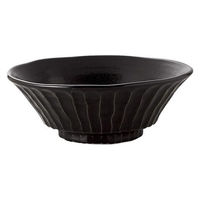 金正陶器 柚子黒天目 7.0しのぎ丼 59-145-0016 1セット(3個)（直送品）