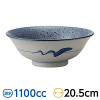 金正陶器 古染印判 6.8浅高台丼 59-444-0076 1セット(3個)（直送品）