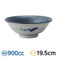 金正陶器 古染印判 6.5浅高台丼 59-444-0075 1セット(6個)（直送品）