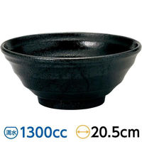 金正陶器 鳴門 黒耀 21cm丼 63-11-139-15 1セット(6個)（直送品）