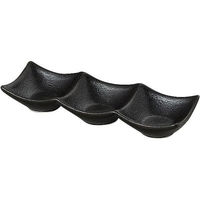 金正陶器 鳴門 黒耀 20cm三連皿 63-11-140-10 1セット(6個)（直送品）