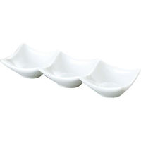 金正陶器 鳴門 白 20cm三連皿 63-11-141-15 1セット(6個)（直送品）