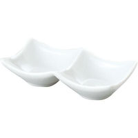 金正陶器 鳴門 白 14cm二連皿 63-11-141-16 1セット(10個)（直送品）