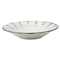 金正陶器 藍十草 8.0麺皿 めん皿 59-466-0110 1セット(3個)（直送品）