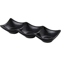 金正陶器 天河 黒御影 20cm三連皿 63-11-155-3 1セット(6個)（直送品）